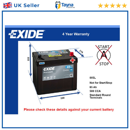 Car battery ea654 - car, 005l